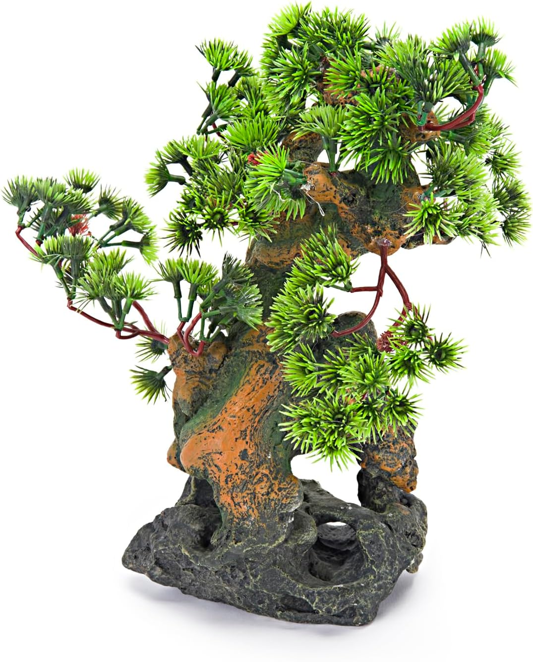 Penn-Plax RR993 7" L x 6" W x 12" H Bonsai Tree on Rock Style 2 Fish Aquarium Ornament