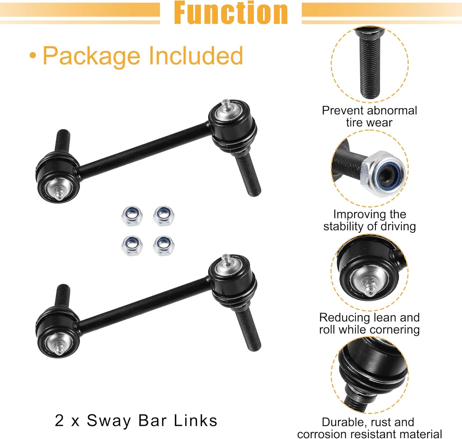 X AUTOHAUX 2pcs Front Sway Bar Links Kit K80946 K80948 for Toyota Tacoma 2005-2022 Stabilizer End Link Replacement Suspension Kit 4882004020