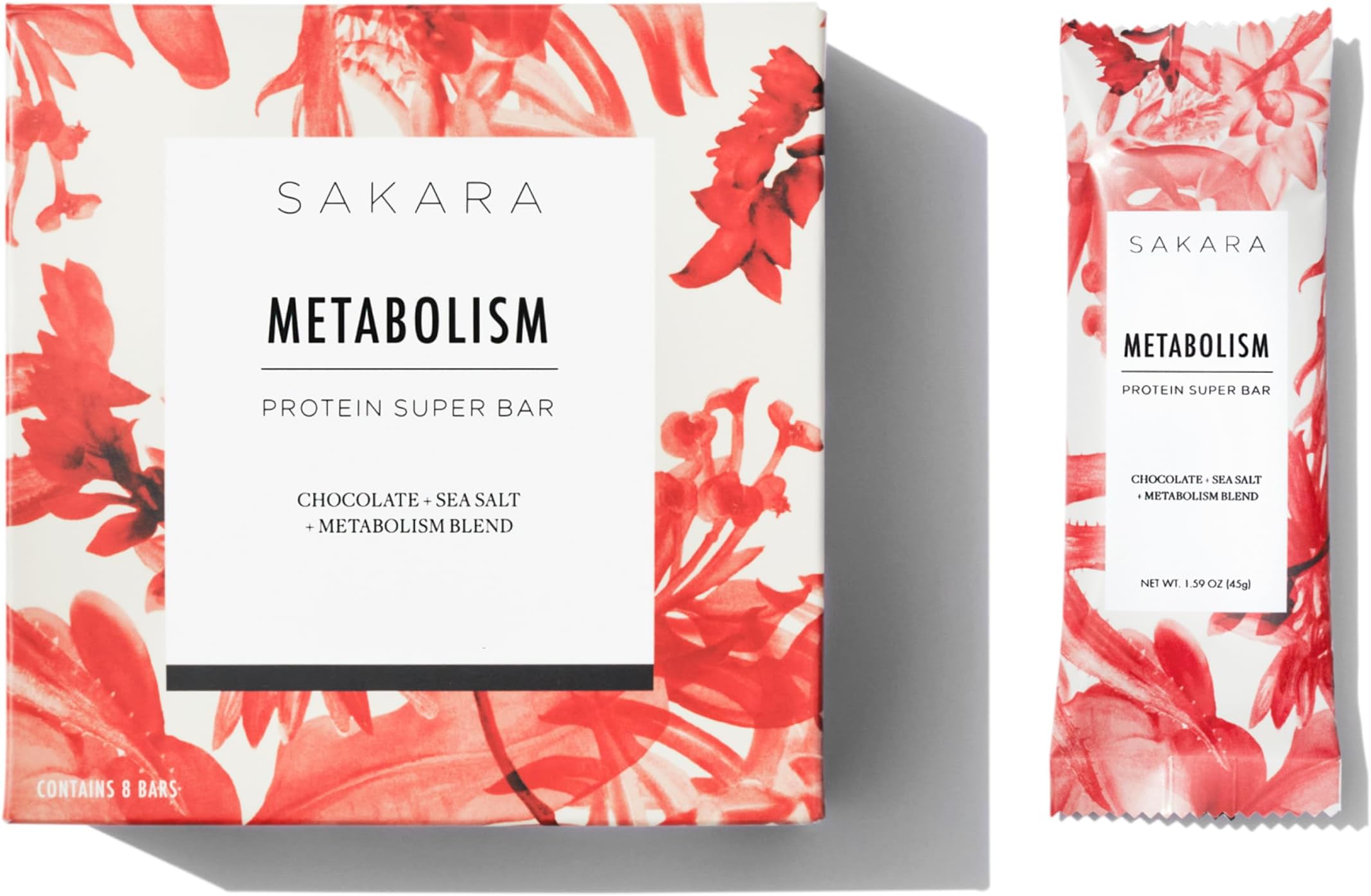 Metabolism Super Bar – Healthy, Nutritious Vegan Protein Bars, Clean Ingredients, Low Sugar, Gluten-Free, On-the-Go Snacks with 9g Fiber, Sea Salt, Chocolate, 12g Plant-Based Protein