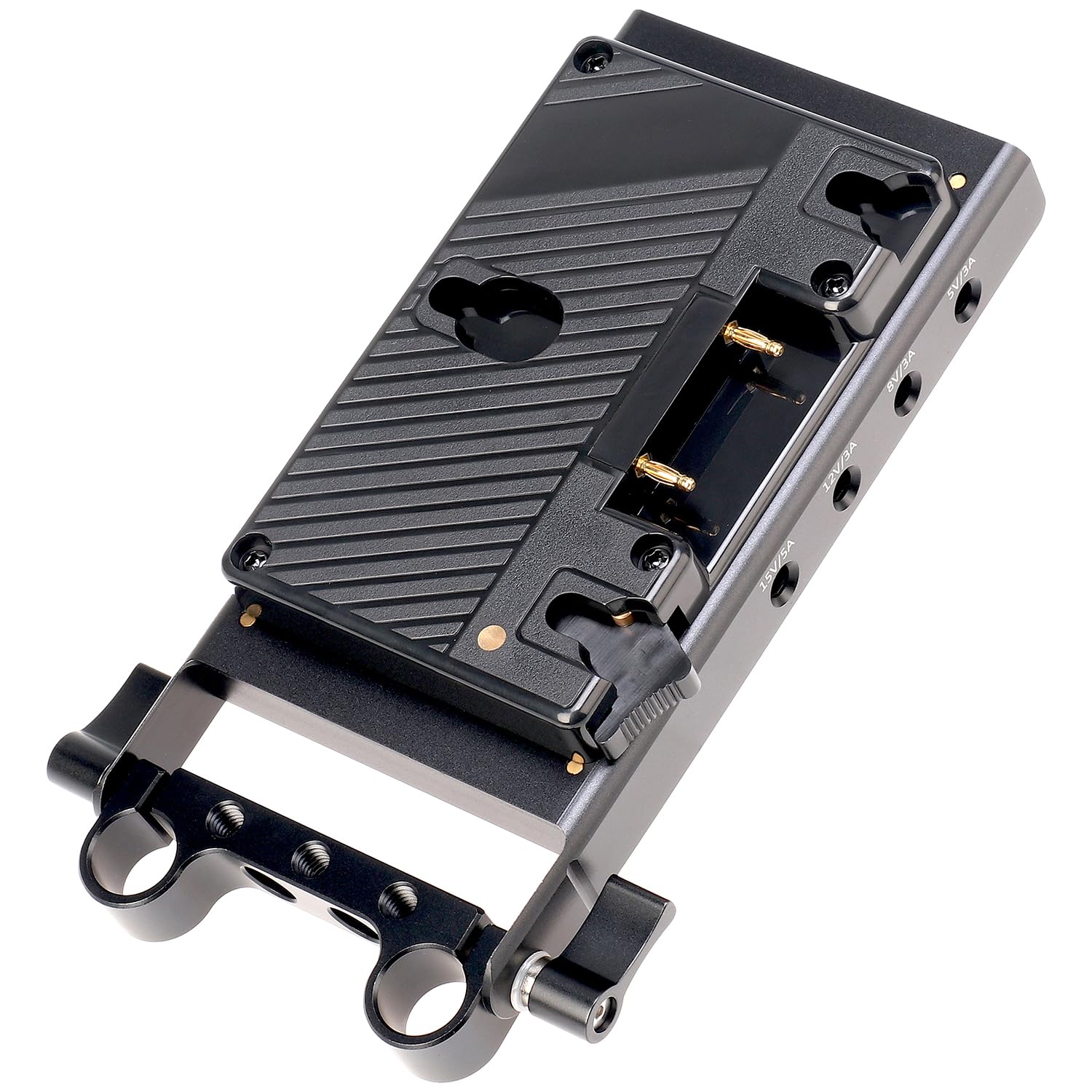 Foto4eay Gold Mount Battery Plate with 15mm Rod Clamp Power Supply System for Camera Monitor Camcorder LED Light,Compatible with Anton Bauer Batteries