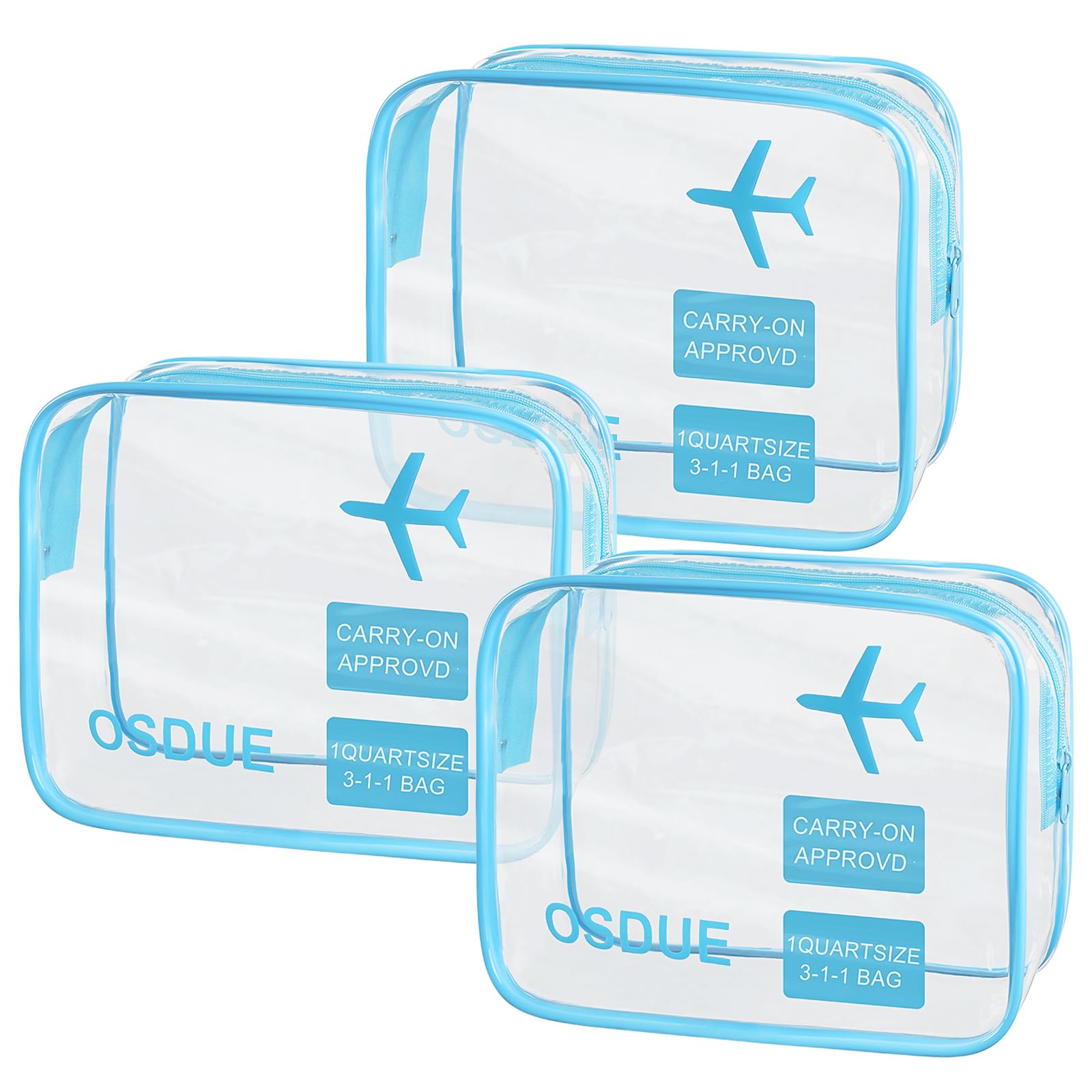 OSDUE Kulturbeutel Transparent, Flugzeug PVC Kosmetiktasche Wasserdicht, Handgepäck-Reisezubehör, Kulturtaschen für Männer, Frauen, Kinder, Familie