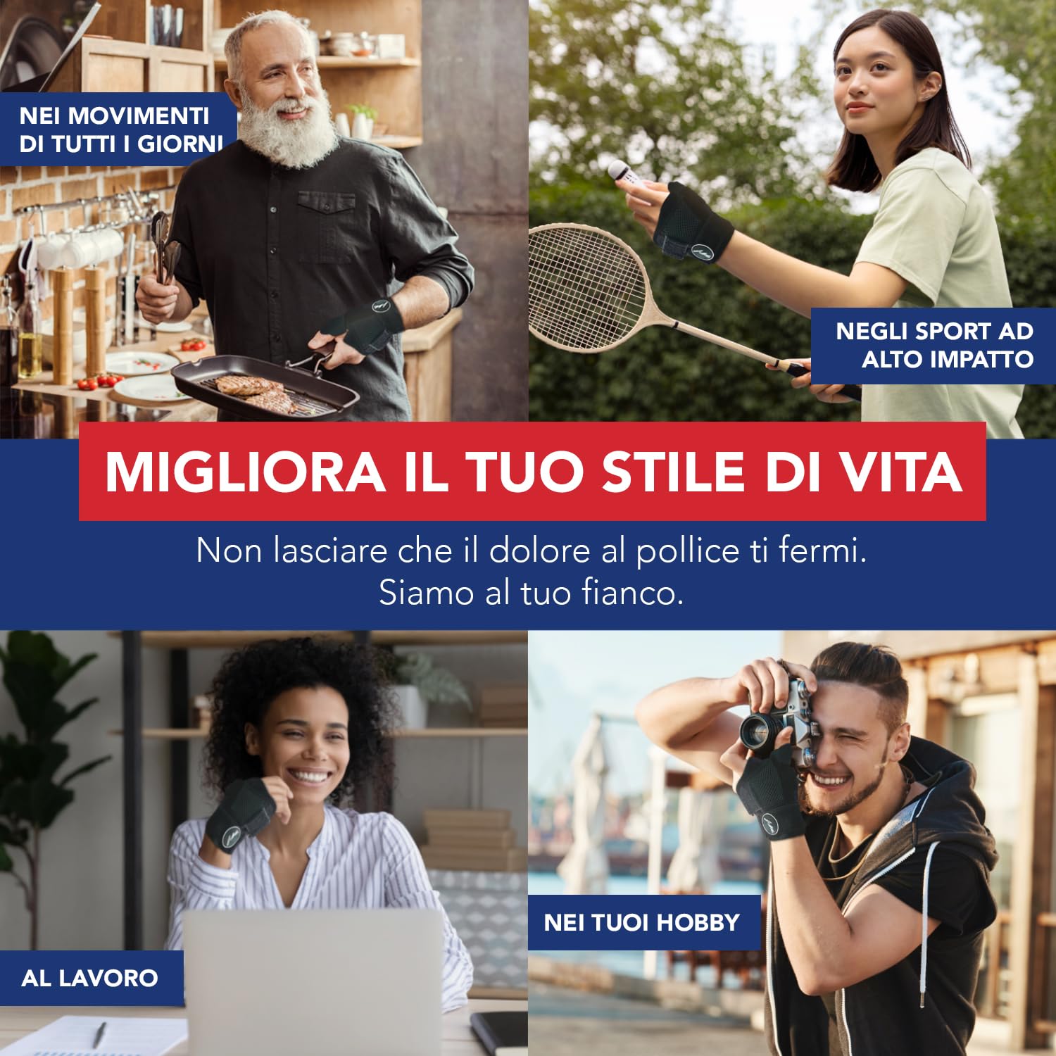 Doctor Developed Thumb Support for Arthritis, Thumb Splint Right or Left Hand, Wrist Support & Thumb Spica Splint and with Doctor Written Handbook(Black, Single)