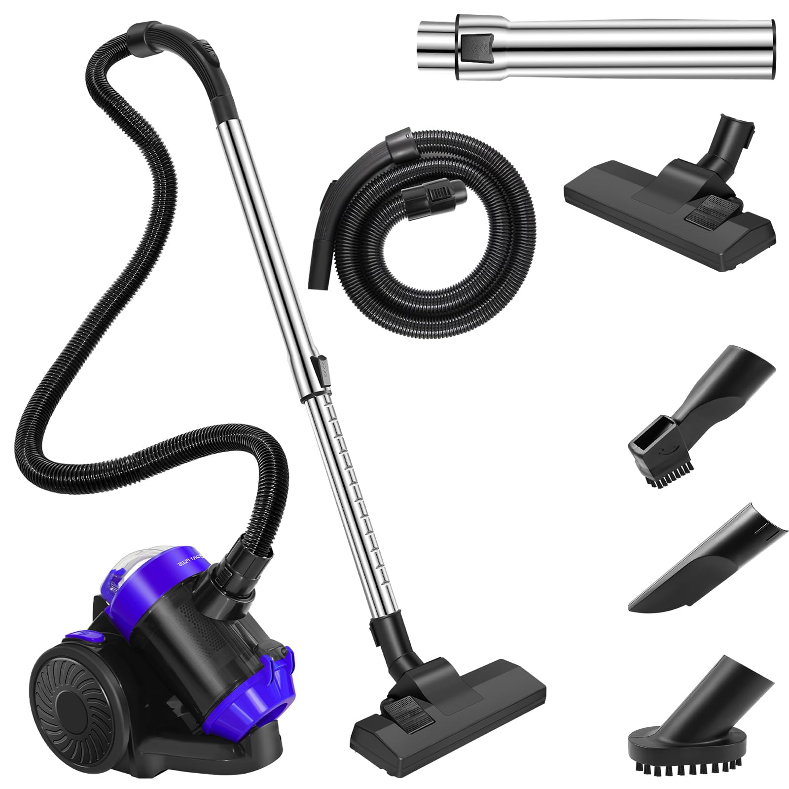 Aspirateur cyclonique sans sac 1000 W Cylindre puissant filtre HEPA Buse sol dur tapis 1,5 l réservoir poussière 10 m rayon travail