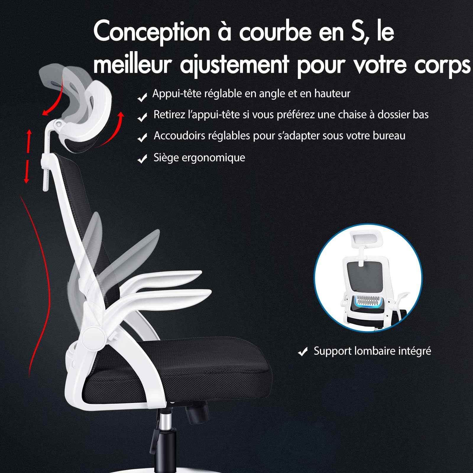 ALFORDSON Chaise De Bureau Avec Coussin Double Couche Et