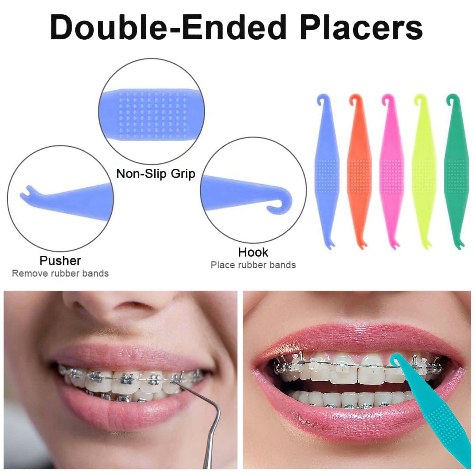 100 Bandes élastiques Orthodontiques Easyinsmile - Crochet De Pose - Couleurs Mixte - Neuf