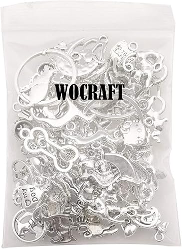 Miniatura 5 de Suministros de manualidades de 3.53 oz (80 unidades) de plata antigua, animales, gatos, perros, mascotas, colgantes para manualidades, accesorios