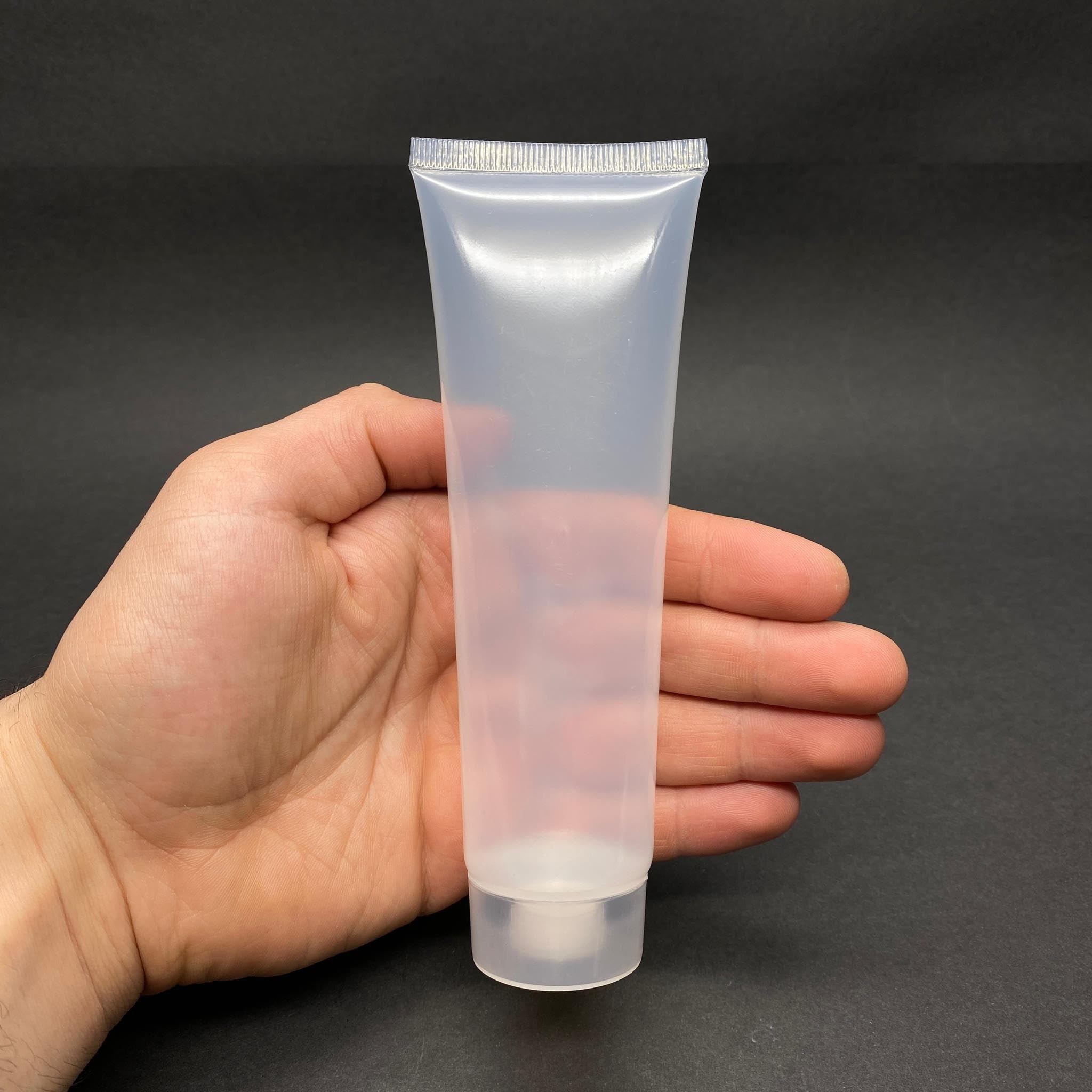 Şeffaf Boş Krem Tüpü 100ml, Vidalı Kapaklı Merhem Tüpü, Şeffaf Lipgloss Tüp 100 ml x 3 Adet