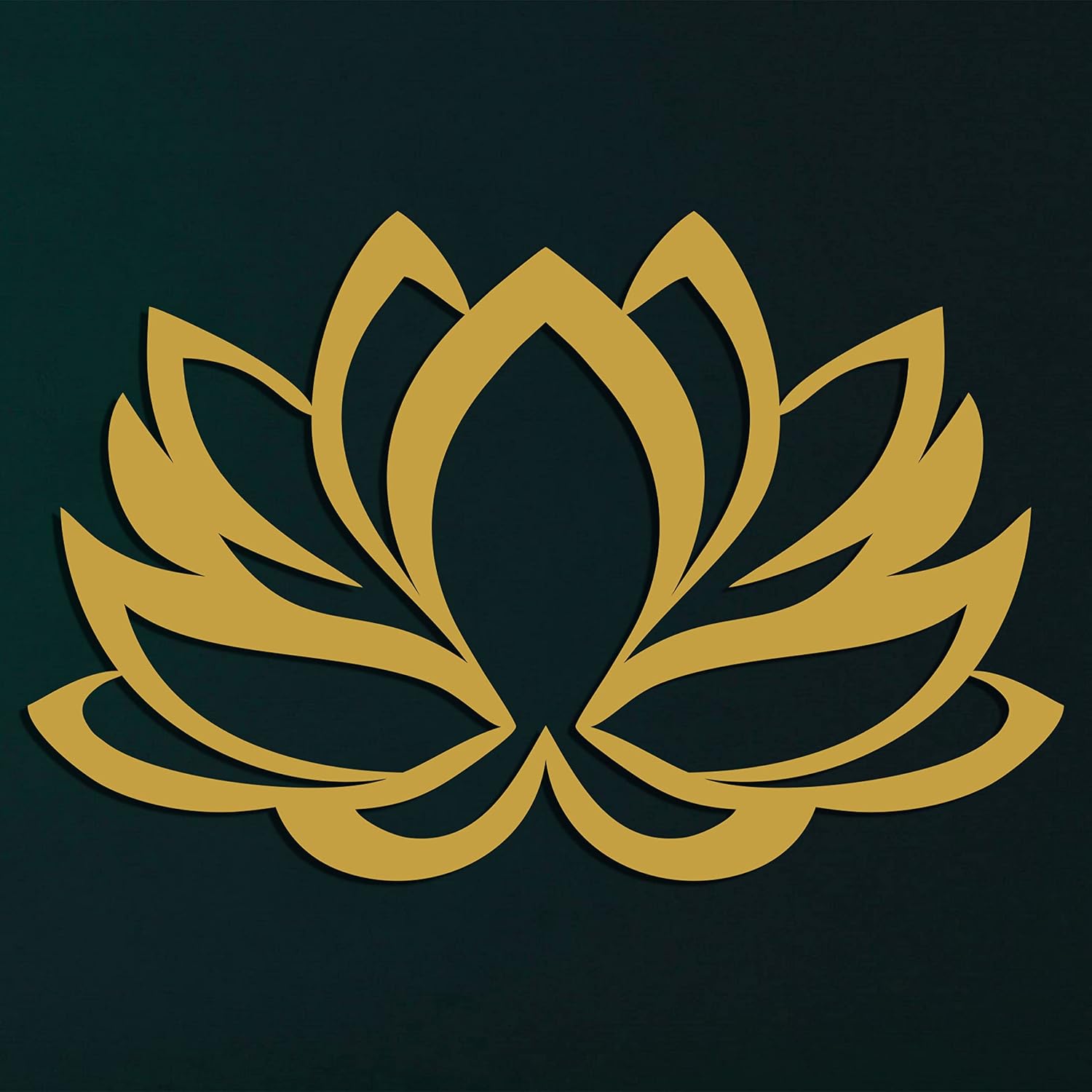 Metal Wall Decor, Lotus Flower, Home Living Room Decor, Wall Sign, Metal Wall Art, Interior Decoration, Indoor Outdoor Hangings, Gold (60x39cm)