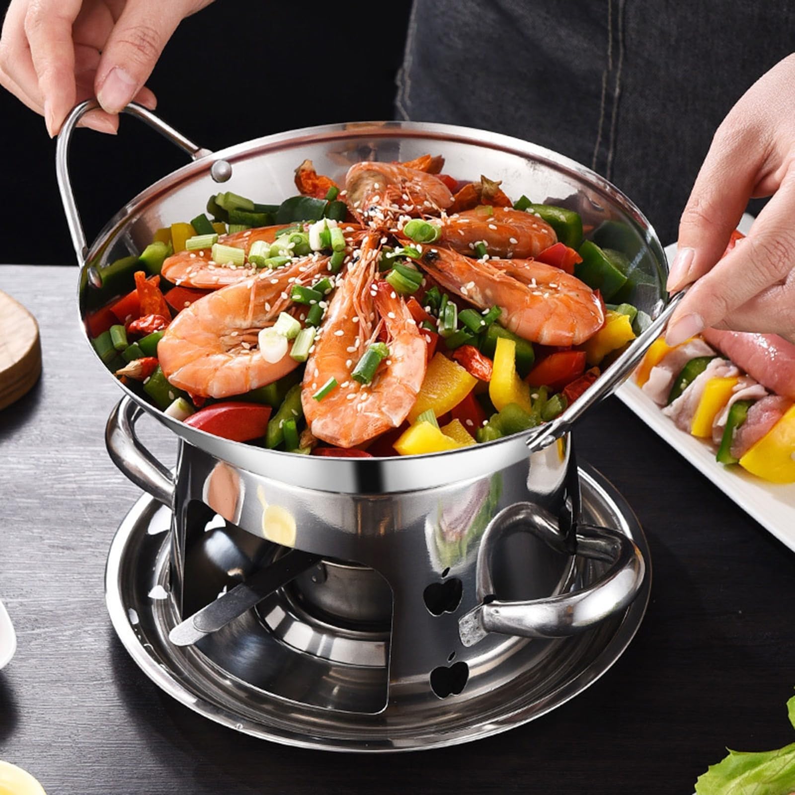 Poêle à spiritueux avec casserole pour vos pique-niques et repas en terrasse