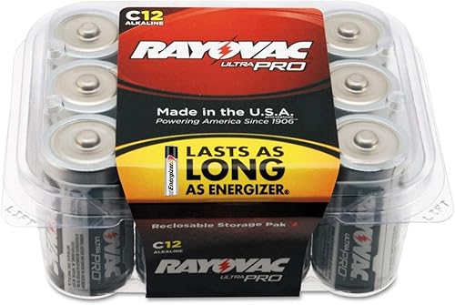 Miniatura 2 de Rayovac Baterías ALC-12PPJ UltraPro Pilas alcalinas industriales, tamaño C, estándar, color negro, paquete con 12 unidades