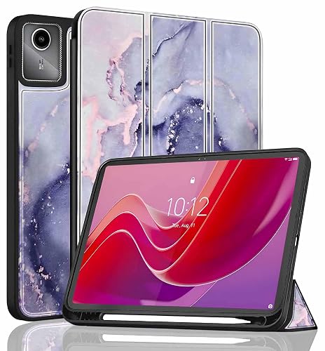 ProElite Cover for Lenovo Tab M11 case Cover, Soft Flexible Flip Case Cover with Pen Holder for Lenovo Tab M11 11 inch with Auto Sleep Wake [Recoil Series]- Marble Purple
