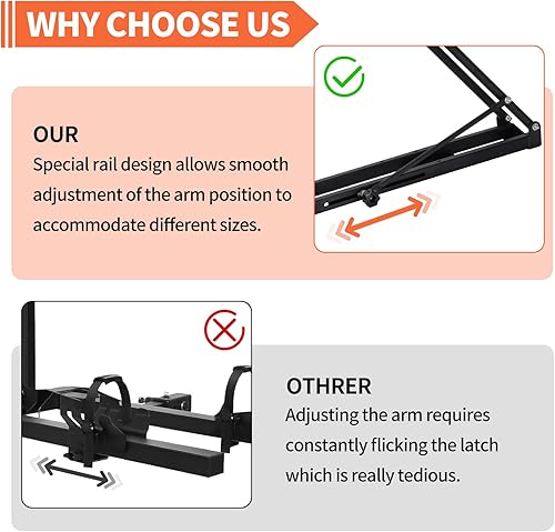 Miniatura 6 de Soporte para bicicleta de techo para coche y SUV, portabicicletas vertical plegable con dos brazos, 1 portabicicletas en el techo, solo para barras