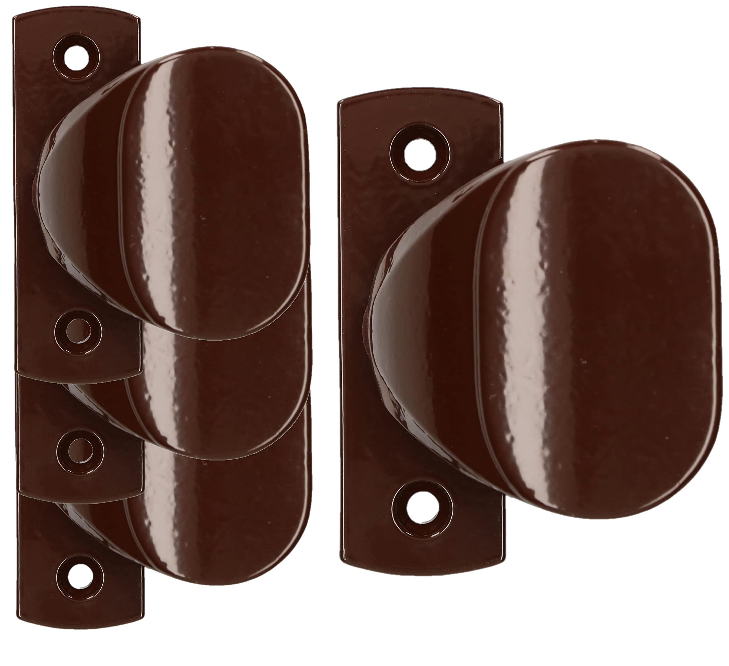 KOTARBAU® Set di 4 Pomelli a Sfera Con Targhetta Corta per Porte, Colore Marrone