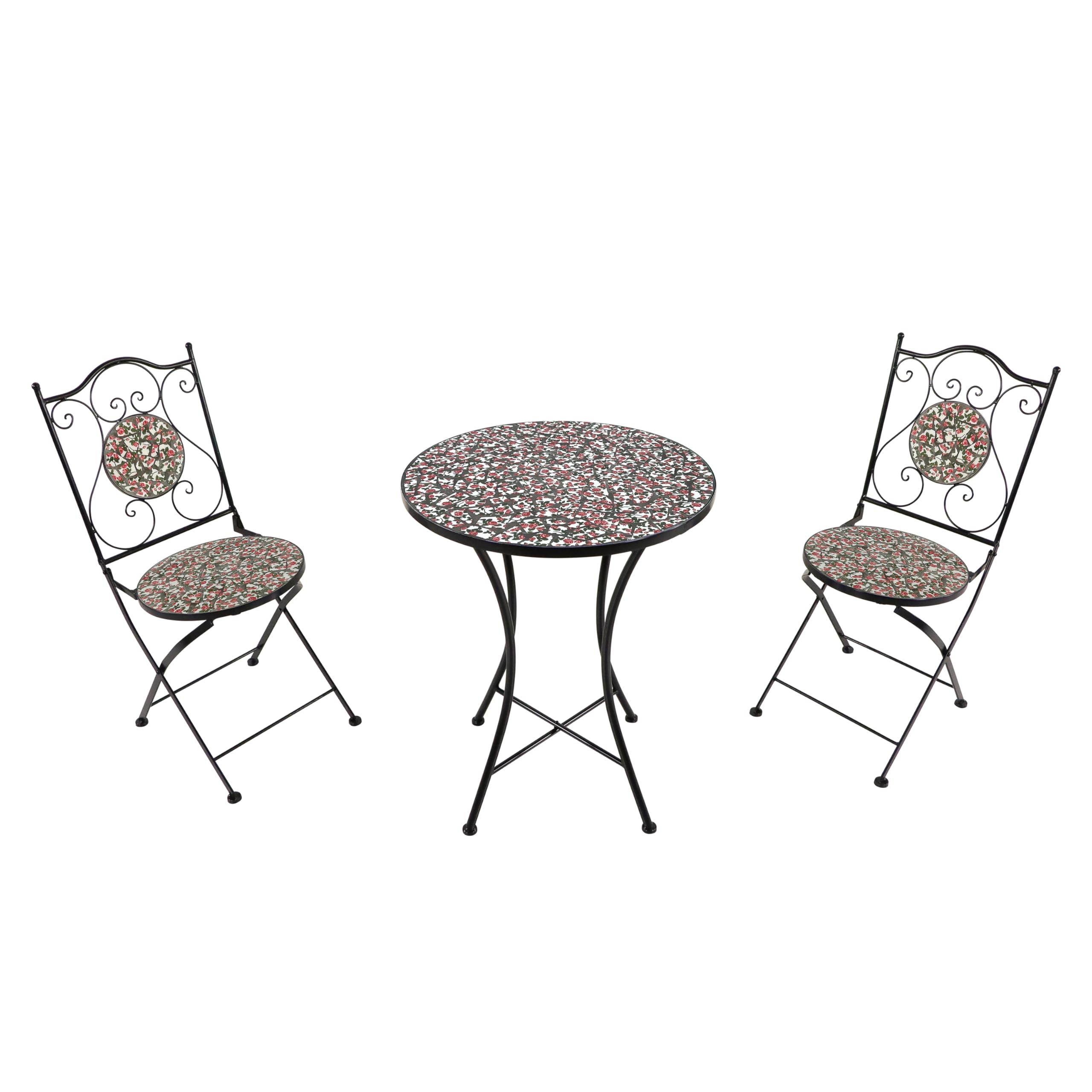 AXI Amélie Table et chaises bistrot, 2 Chaises 1 Table, Ensemble Bistro Extérieur Rose Rose | Salon De Jardin Bistrot, Table Bistrot Mosaique pour Jardin/Balcon/Terrasse