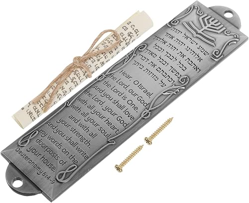 Miniatura 7 de ABOOFAN 5 piezas religioso pergamino sagrado judío puerta cosa mezuzah escritura artes y manualidades para adultos Mezuzah con pergamino para puerta