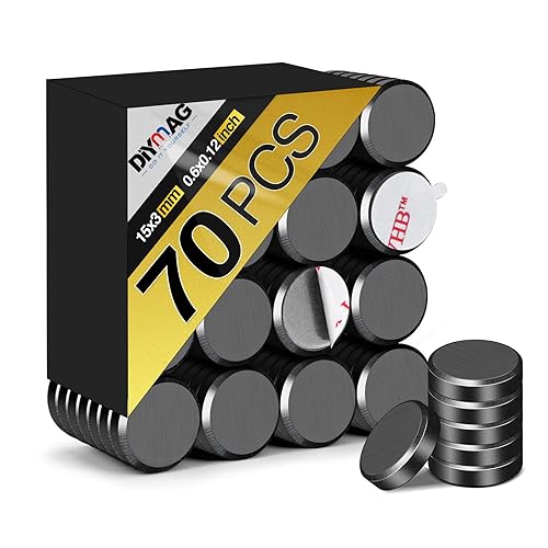 DIYMAG 70 imanes pequeños de cerámica para manualidades, imanes de disco redondos con respaldo adhesivo, imanes fuertes para refrigerador,