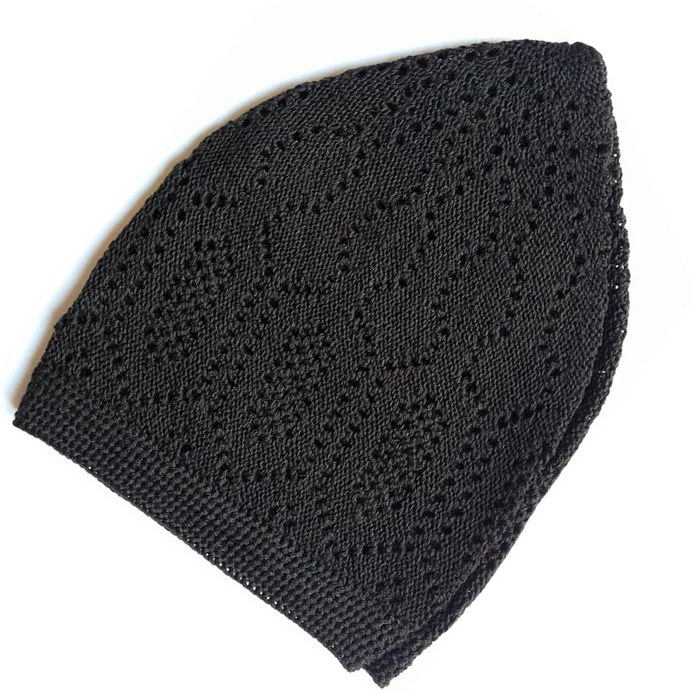 Bmlimited Men's Black Bml 3 X Kufi Topi Skull Cap Muslim Islamic Prayer Cap Light Weight Breathable Head Wear Ideal Mosque Hat For Eid Ramadan Gift (Cotton, )