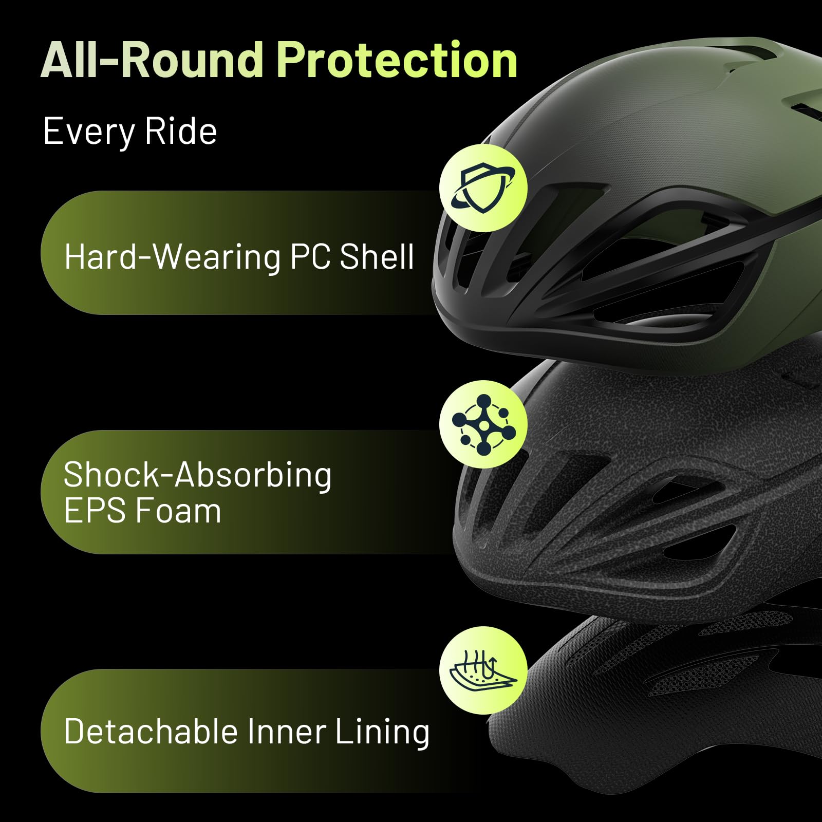 Favoto Casco de Bicicleta para Hombre y Mujer - Casco de Ciclismo de Carretera, Ligero y Ajustable, Diseño Aerodinámico y Elegante, Ideal para Desplazamientos Urbanos y MTB, L (59-61 cm)