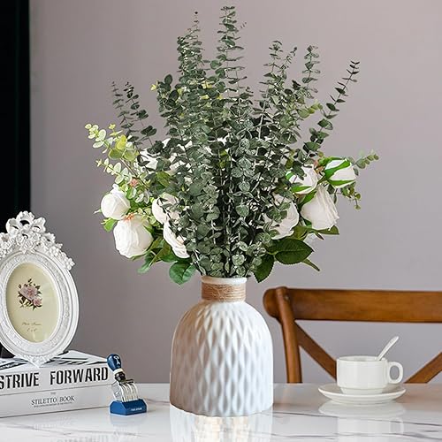 Miniatura 6 de Eucalipto para ducha, 10 piezas de tallos de eucalipto secos colgantes de 17 pulgadas, hojas de eucalipto reales 100% hechas de eucalipto fresco,