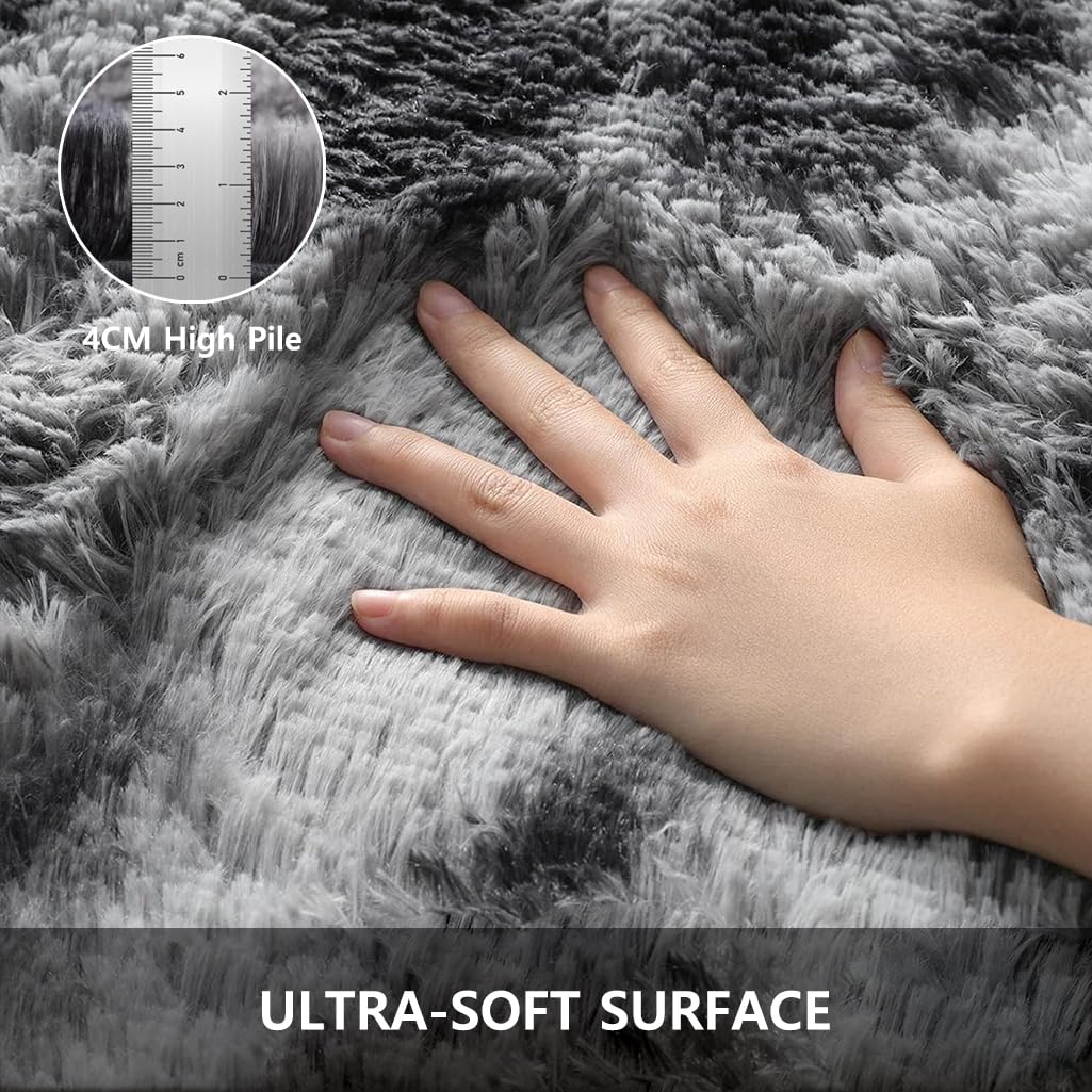 Tappeto Salotto, Tappeto Camera da Letto Grande Moderno Peloso Morbido Lavabile Rettangolare Tappeto Scendiletto