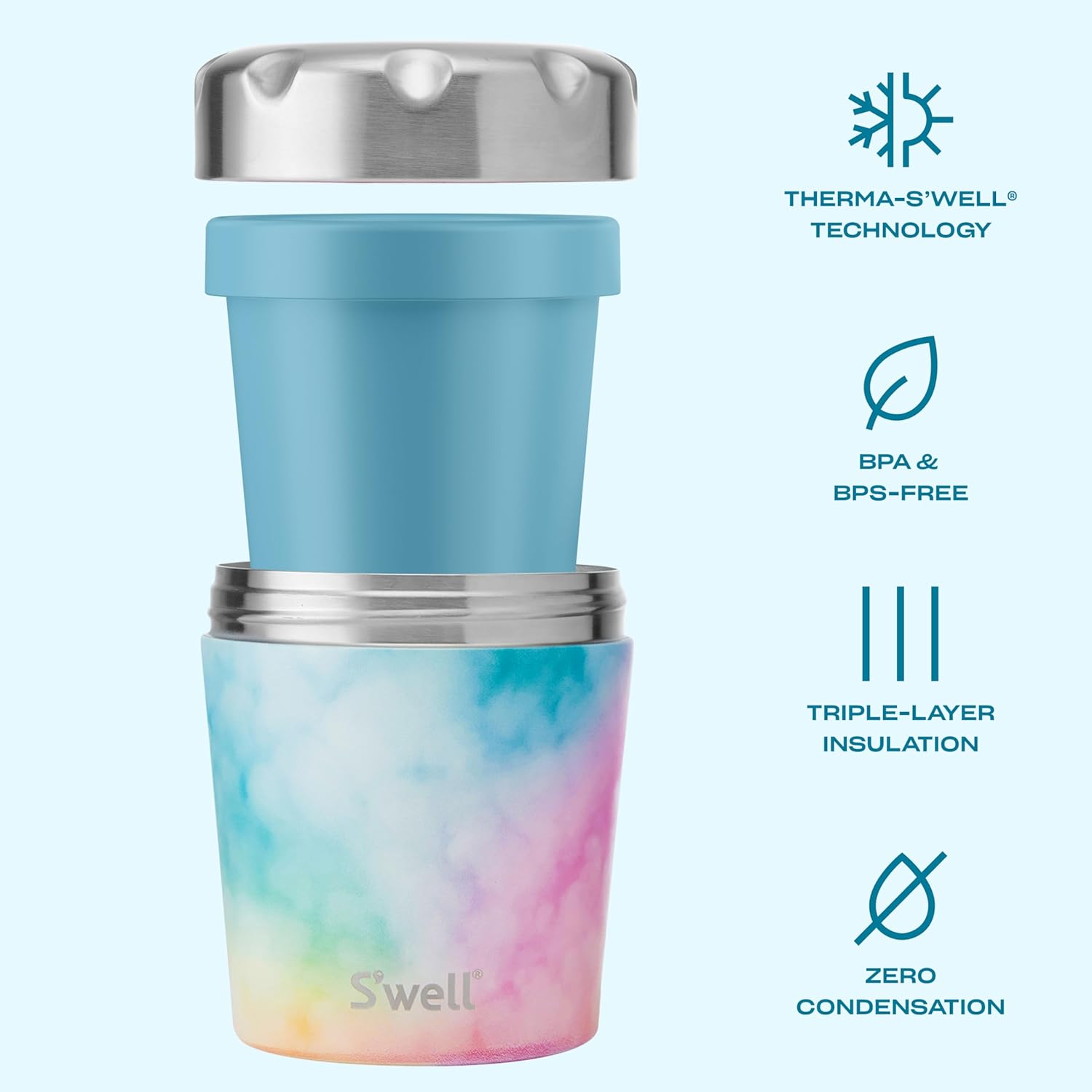 S'well Stainless Steel Ice Cream Chiller, 16oz, Candy Cloud, Triple Layered Vacuum Insulated Container Keeps Ice Cream Frozen For Up To Four Hours, BPA Free - Image 3