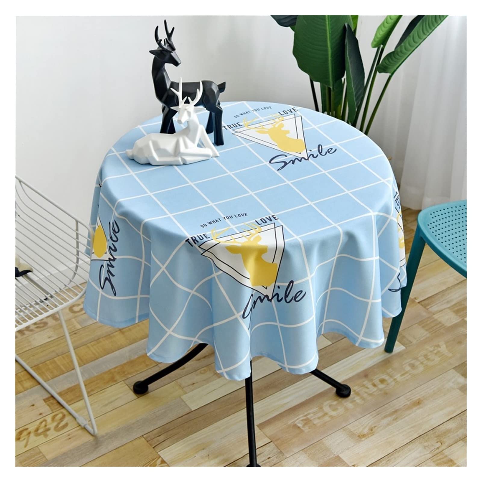 Nappe ronde colorée PVC pour repas conviviaux sur votre table de jardin en été