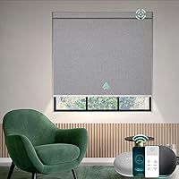 Vista 1 de Yoolax Persiana inteligente motorizada para ventana con control remoto, persiana enrollable opaca automática compatible con Alexa, batería