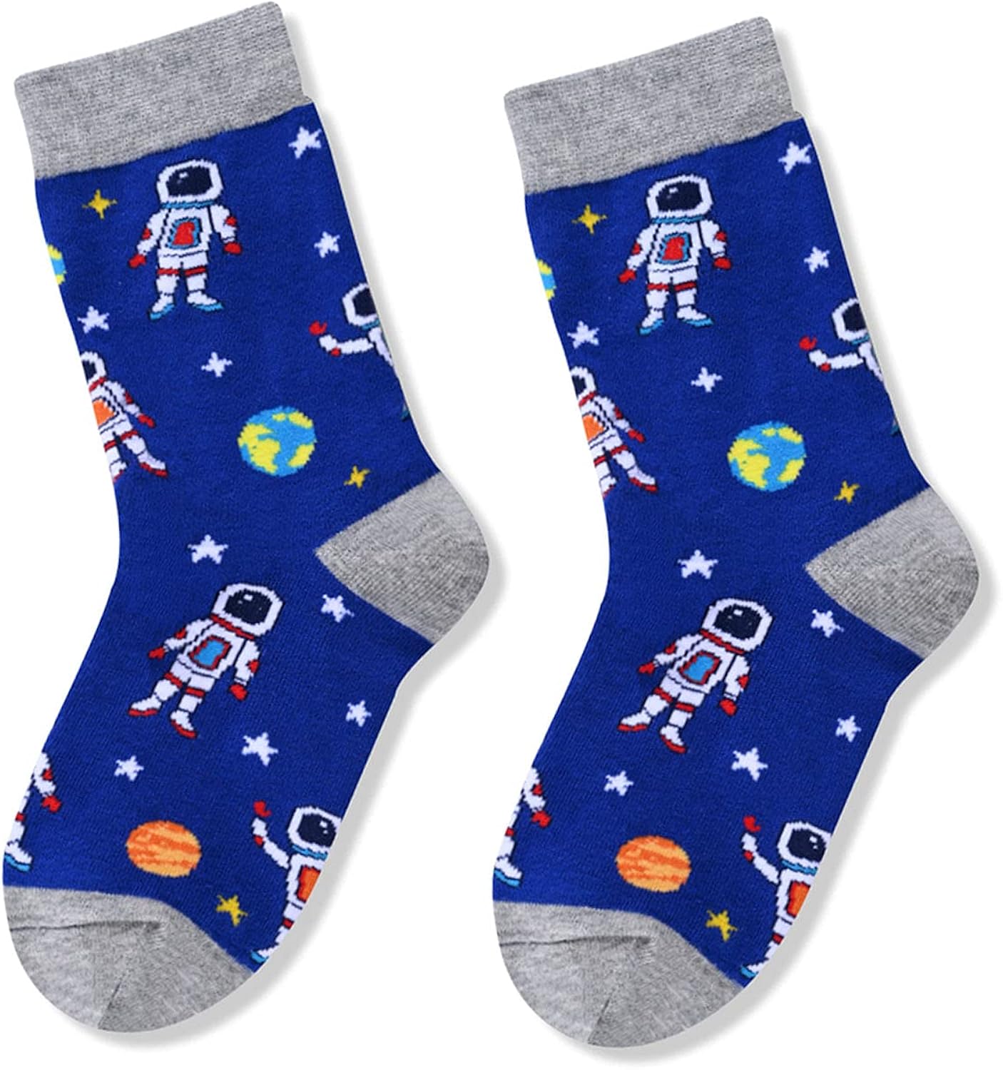 HAPPYPOP Boys Girls Crew Socks Novelty Crazy Shark Animal Space Sports Food Socks for Kids Gift: Clothing, Shoes & Jewelry