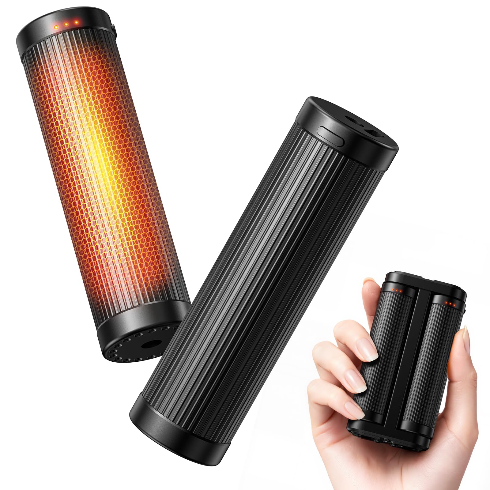 Ziweo Rechargeable Hand Warmers 2 pack USB Electric Hand Warmer Reusable 3 Levels Heat Upgraded heated hand-warmers Idea Winter Gifts for Men Women