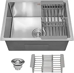HOLTTER Kit Cuba Cozinha Gourmet Aço Inox 304 Resistente Corrosão Acompanha Cesto Escorredor Elegante Chique Fácil Limpeza Antirruído Embutir Sobrepor Cozinha Ilha Espaço Gourmet (Preta)