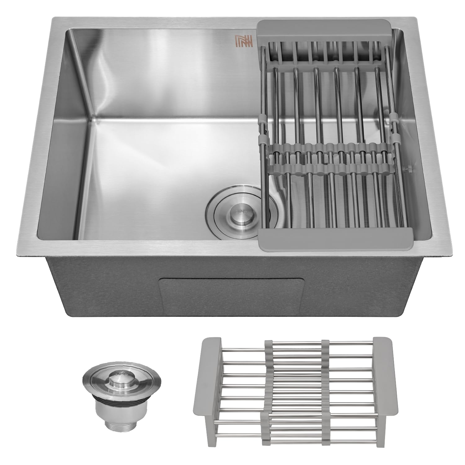 HOLTTER Kit Cuba Cozinha Gourmet Aço Inox 304 Resistente Corrosão Acompanha Cesto Escorredor Elegante Chique Fácil Limpeza Antirruído Embutir Sobrepor Cozinha Ilha Espaço Gourmet (Preta)