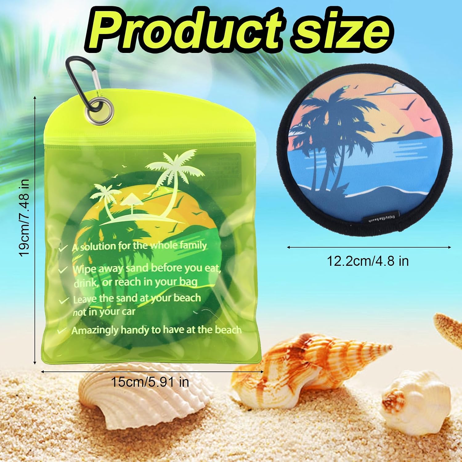 lasuroa Sand Remover for Beach, Talc-Free Sand Removal Bag Pouch Wipe Off Mitts Brush Brush Beach Vacation Essentials Trip Must Haves Gifts Accessories for Family Kids Women Feet Swimsuits