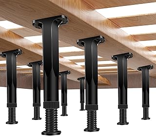 8 PCS Adjustable Height Bed Frame Support Legs - 7.8-14.6inch Bed Slats Support Leg with Screws, Furniture Legs for Bed Frame/Bed Center Slat/Cabinet/Dresser/Table/Sofa/Chair, Bed Replacement Legs