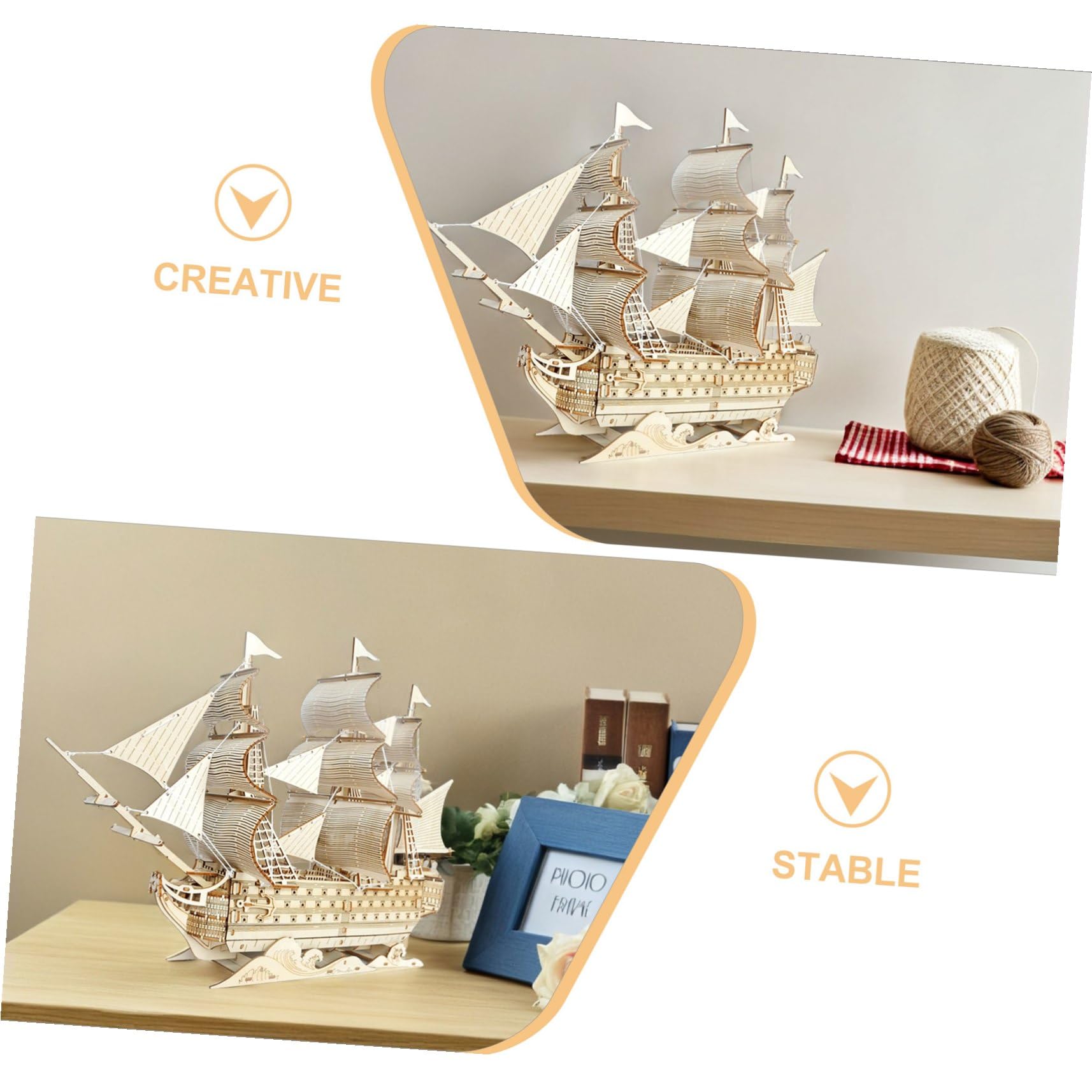 Toyvian Kit Modellismo Navale in Legno Puzzle di Barca Vela per Adulti da Costruire Modello di Veliero Antico Ornamento da Tavolo Decorazione Marina