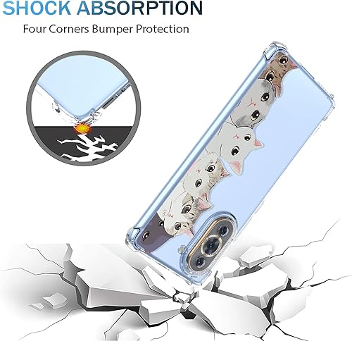 Miniatura 4 de Funda para Huawei Nova 10 Pro, diseño de gato lindo y transparente de dibujos animados, TPU suave a prueba de golpes, funda protectora de silicona