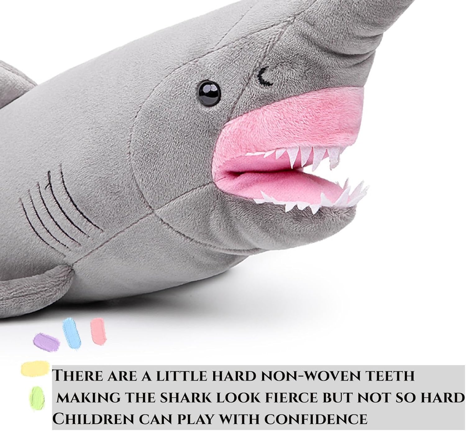 FRANKIEZHOU Goblin Shark Plush Toys-26in,Lifelike Long Tipped Shark, Shark Gifts for Kids,Shark Decor