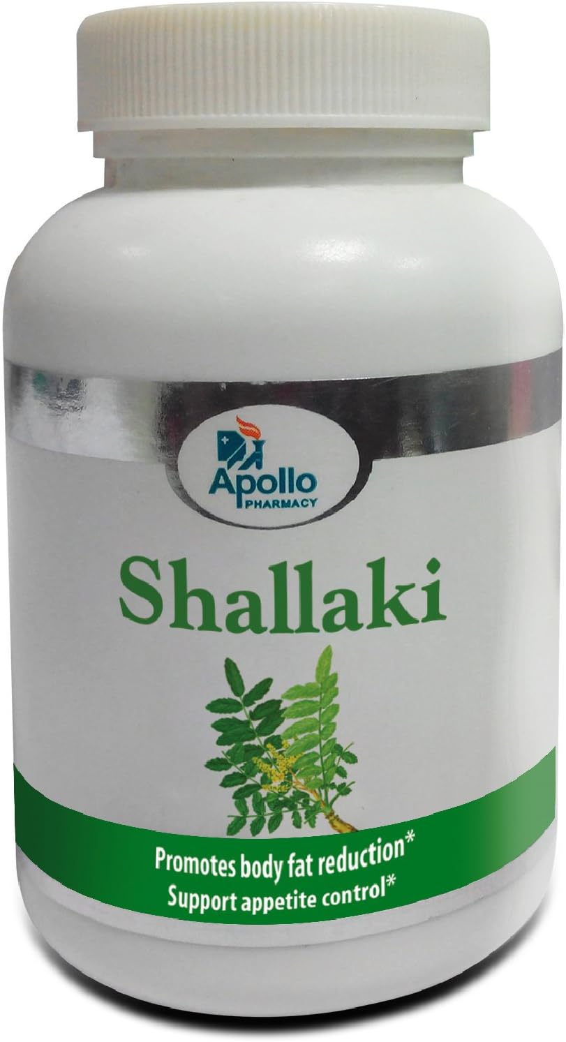 Shallaki Capsules (Shallaki Extract - Boswellia Serrata) - Anti-inflammatory and Also Support Joint Pains - 250 Mg 60 Vegetarian Capsules - Apollo Pharmacy (1 Bottle - 60 Veg Capsules)