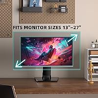 Vista 4 de Foldable Low Profile Monitor Stand - VESA 100x100 Desk Mount Adjustable Short TV Stand For Desk Easy Assembly