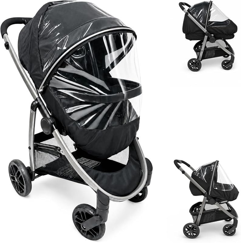 Funda para lluvia para Graco Modes Pramette, Modes Nest y Modes Element de SASHA'S - Acceso con cremallera, orificios de ventilación, protección contra la intemperie de alto rendimiento (cochecito no incluido)