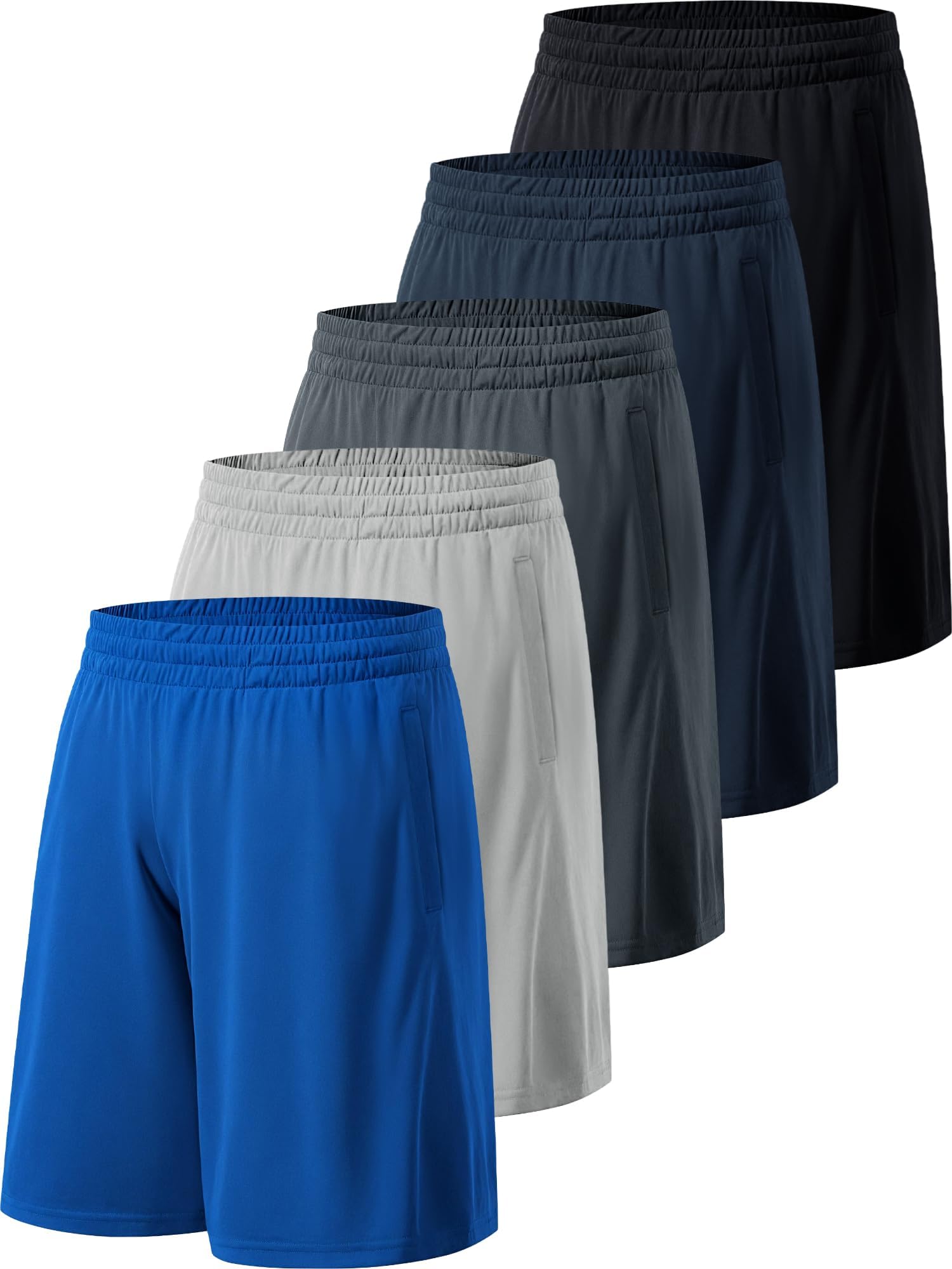 Men's Athletic Shorts with Pockets and Elastic Waistband Quick Dry Activewear Workout Shorts for Men