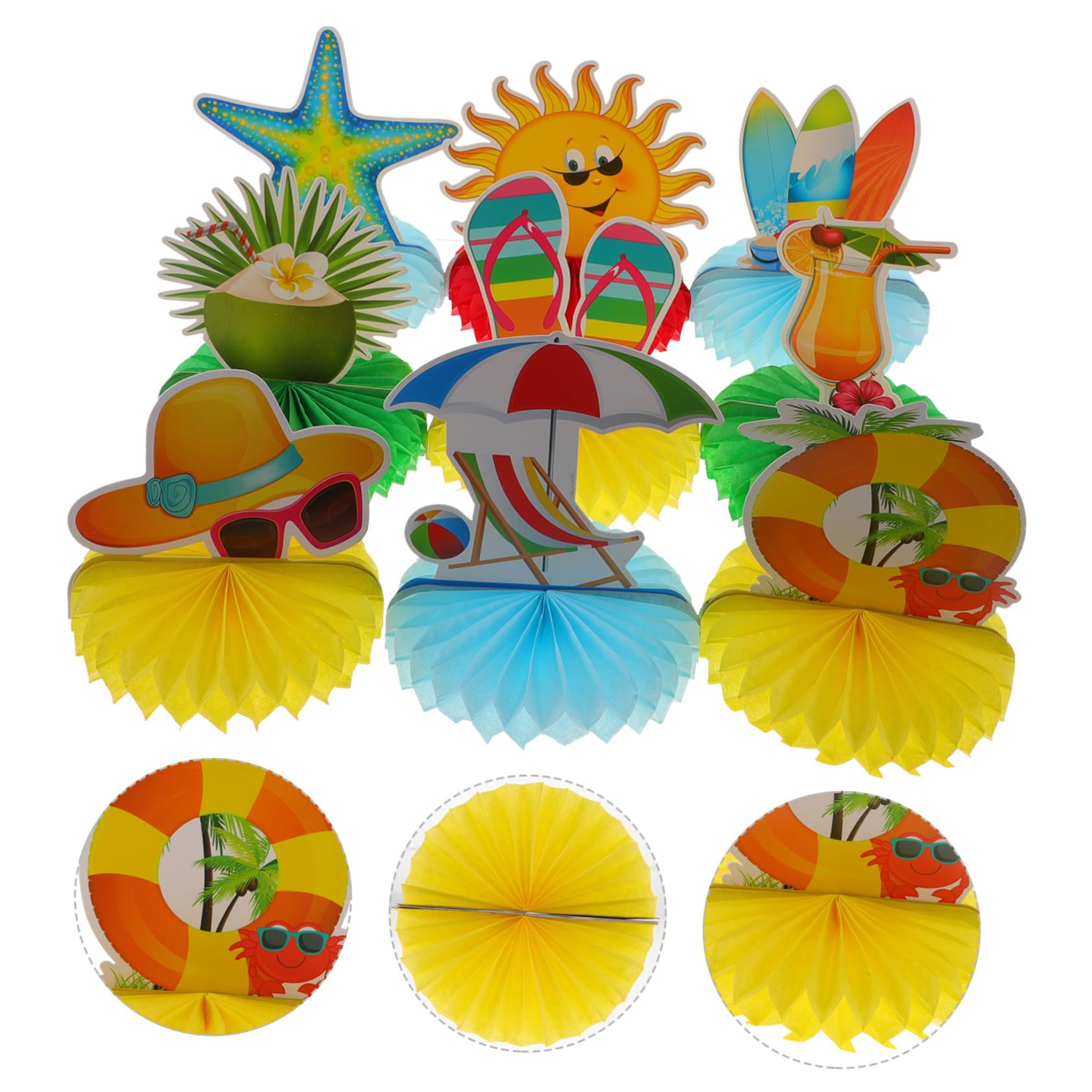 Abaodam 2 Set Ornamenti Estivi A Nido d'Ape Decorazioni Ghirlanda Arredamento Party Natale Addobbi Hawaiani per Feste Fornitura del Partito Decoro A Nido d'Ape in Tessuto Carta 9 Pezzi * 2