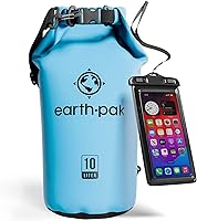 Vista 37 de Earth Pak Bolsa Seca Impermeable - Mochila Impermeable de Cierre Enrollable Superior Mantiene el Equipo Seco para Kayak con Funda Impermeable