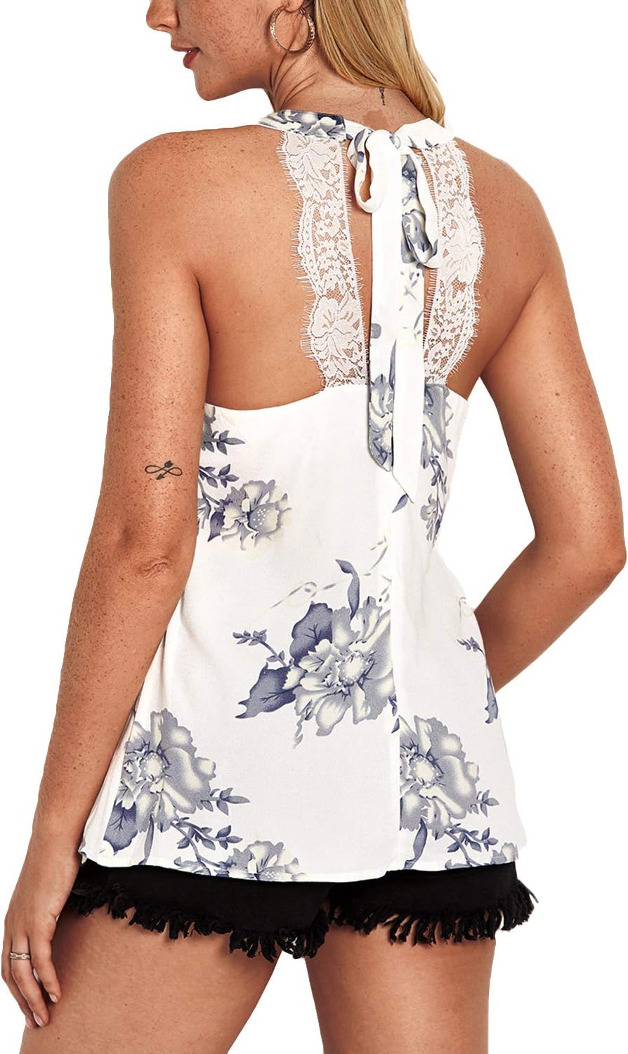GeGekoko Damen T-Shirt Kurzarm V-Ausschnitt Flügelärmeln Oberteile Blusen Sommer Casual Lose