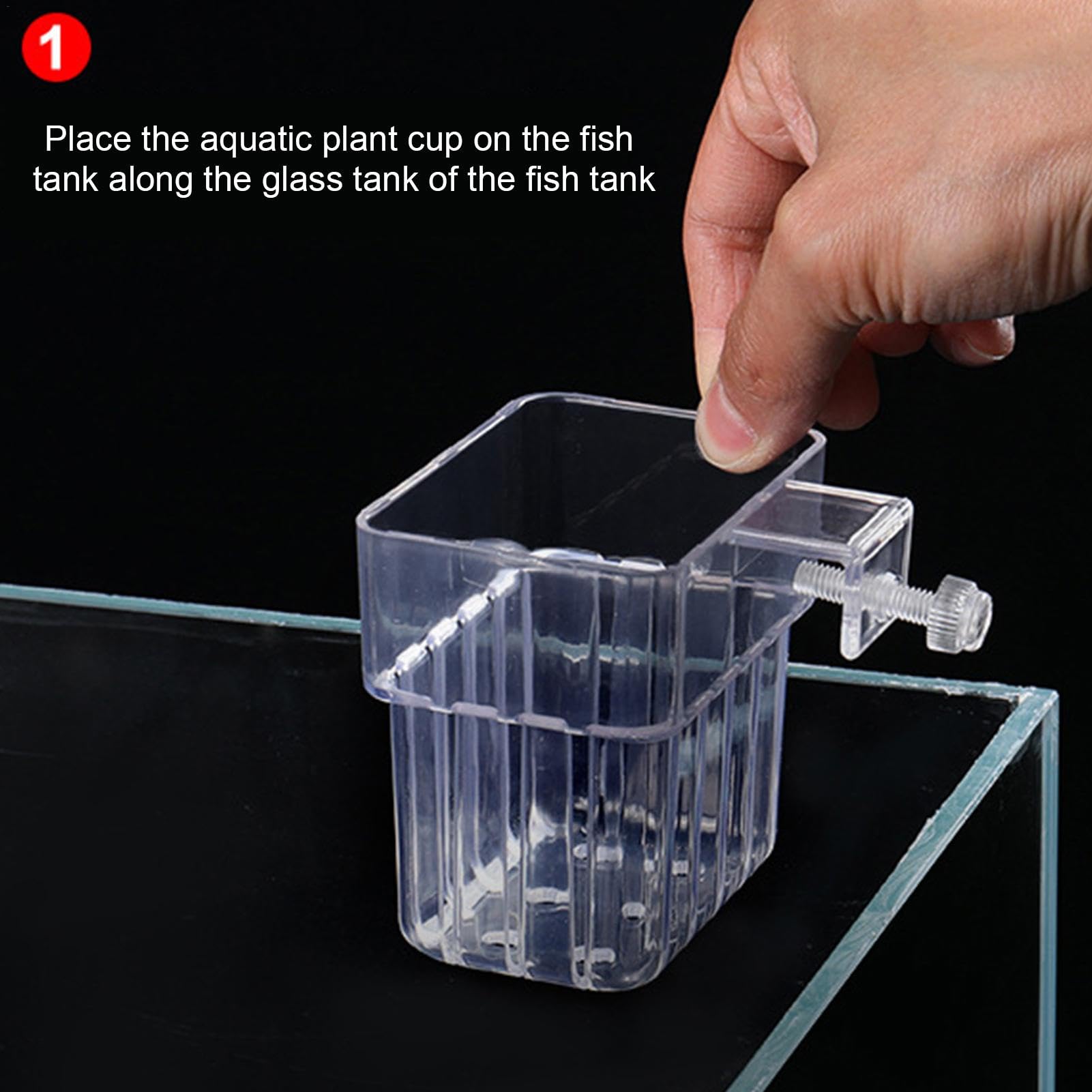 Aquarium Plant Pot, 4 Pieces Aquarium Cup Pots, Aquatic Plant Holder, Aquarium Plant Holder, Aquarium Planter with Suction Cups, for Aquarium Landscape Decorations