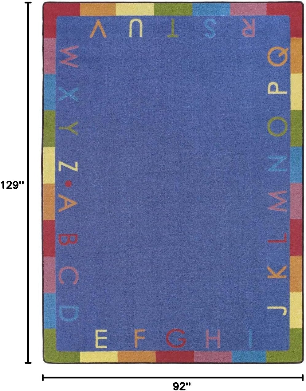 Joy Carpets Rainbow Alphabet 7'8" x 10'9" Oval Area Rug in Color Pastel