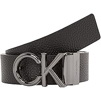Calvin Klein Cintura Uomo Metal Bombe 3,5 cm Cintura in Pelle