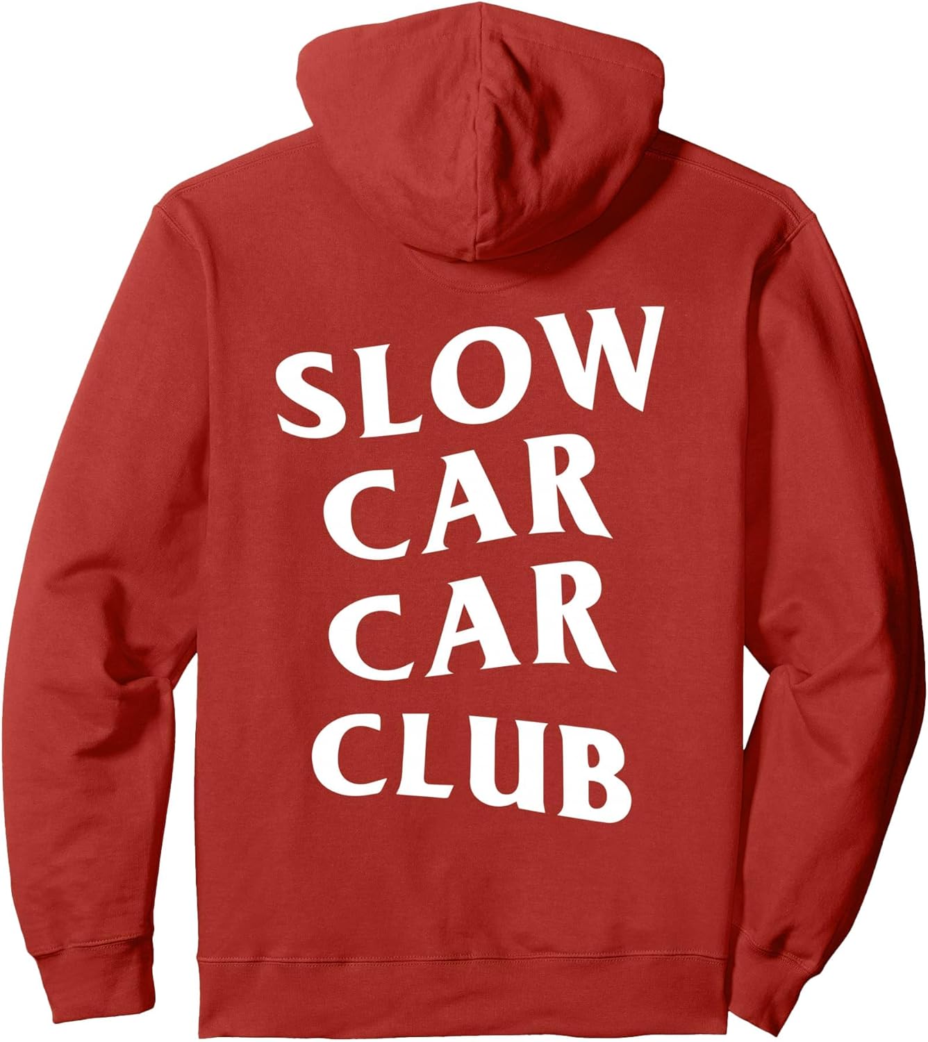 Slow Car Car Club White Logo (Front + Back) Pullover Hoodie