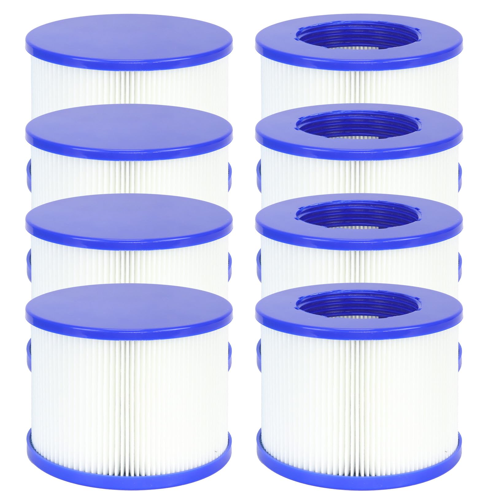 Cartucho de filtro de repuesto para bañera de hidromasaje, filtros de spa atornillados compatibles con todos los jacuzzis inflables RELXTIME, ALEKO, Wejoy, Aquaspa y otros spas (WV-SPA-8PCS)