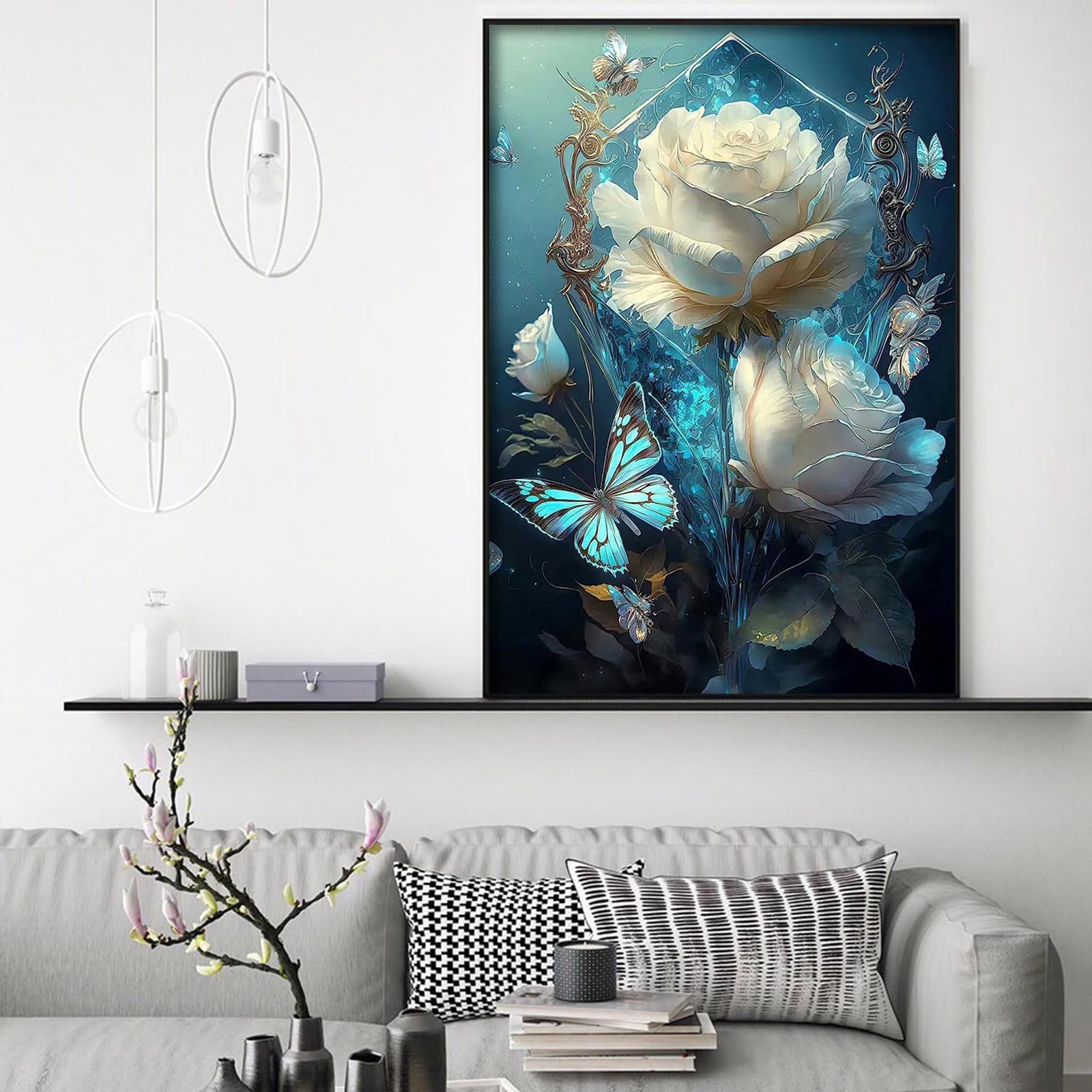 Tabeskly Kit Diamond Painting 5D Luna – Quadro Fai-da-Te Con Diamanti Rotondi 30x40 Cm