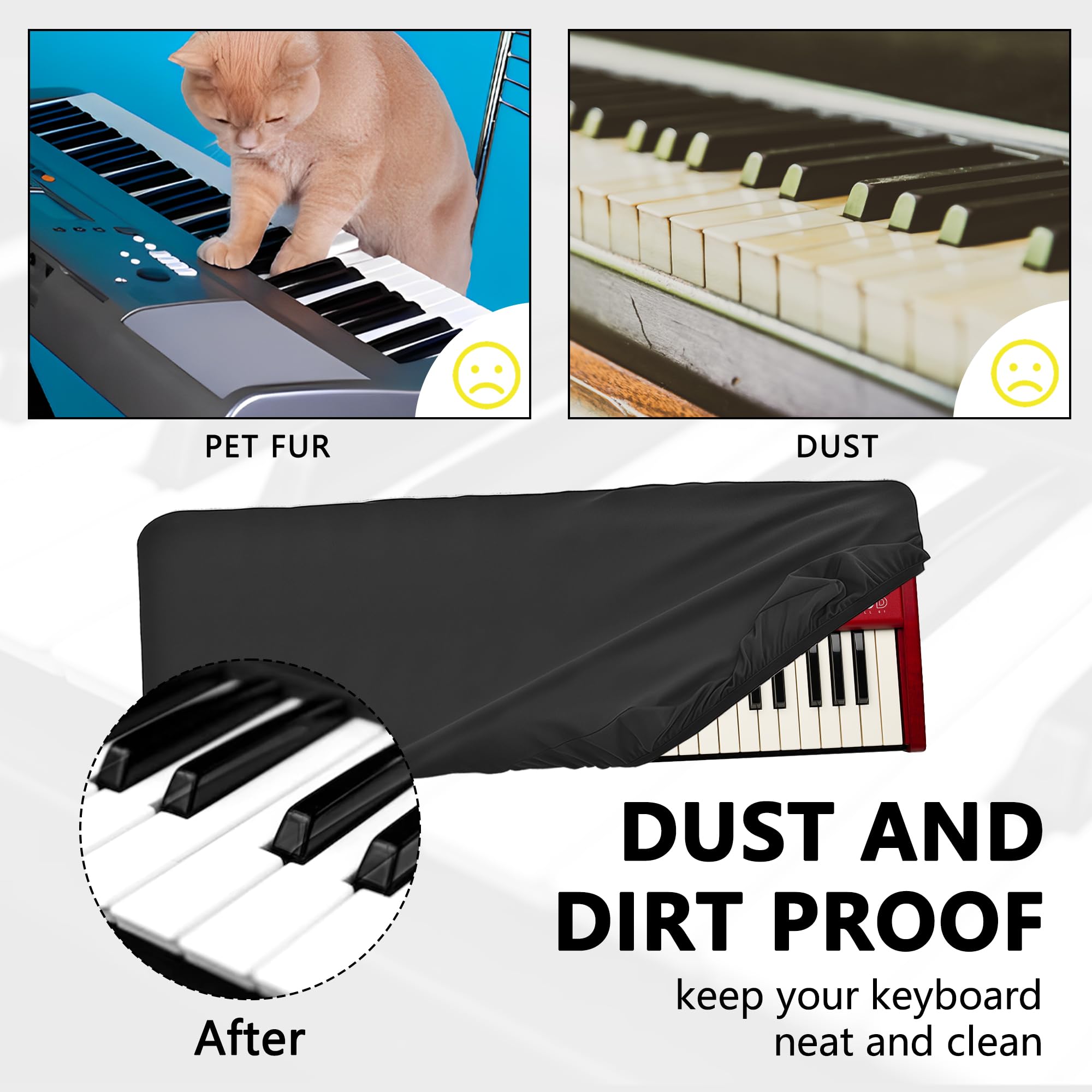 Musiin Pro Shield: Ultimate Stretch-fit Chinlon Keyboard Cover - Water & Dust Resistant, Compatible with Nord Electro 6D 61 keys Keyboard